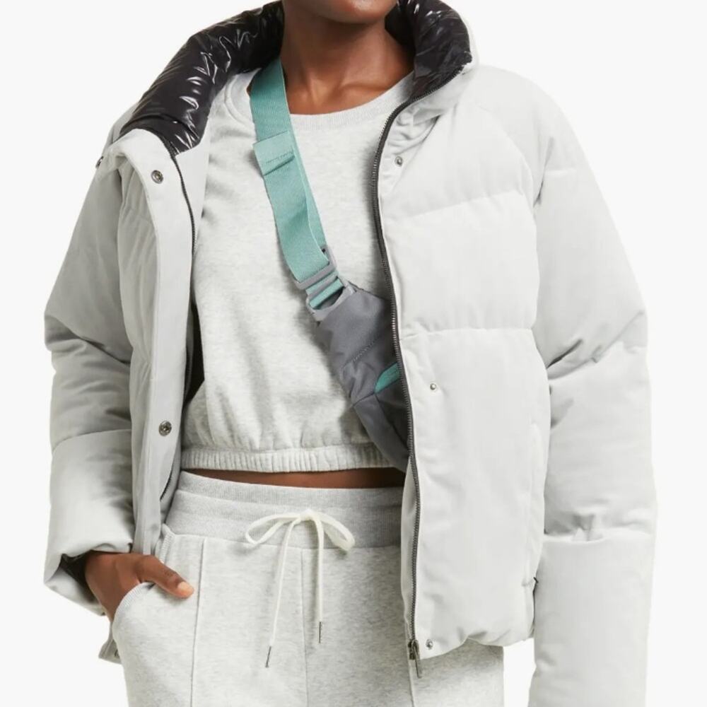 Zella Velvet Puffer Jacket Sz L